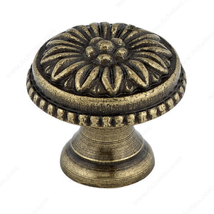Richelieu BP04325AE Traditional Brass Knob - 0433, Antique English, 31/32 in