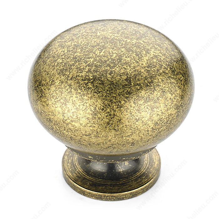 Richelieu BP4923BB Traditional Brass Knob - 4923, Burnished Brass, 8/32 in (Included)