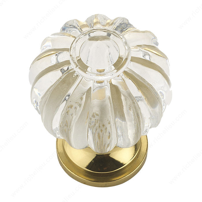 Richelieu BP403511 Eclectic Acrylic and Metal Knob - 4035, Clear