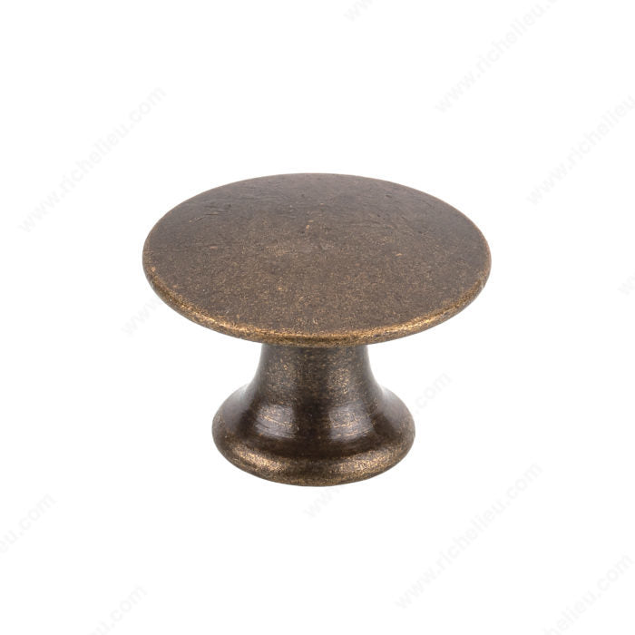 Richelieu 2445920BB Traditional Solid Brass Knob - 2445, Burnished Brass, 25/32 in, M4 (Not Included)
