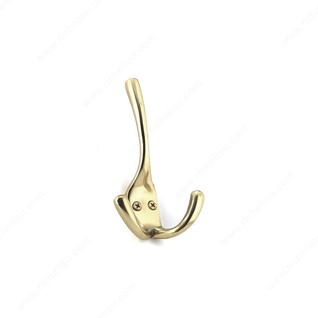 Richelieu T5611130 4-1/2 in Triple Utility Hook - 5611, Brass