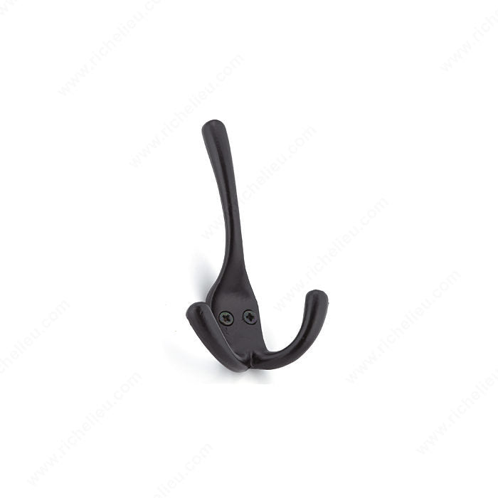 Richelieu T5611900 4-1/2 in Triple Utility Hook - 5611, Matte Black