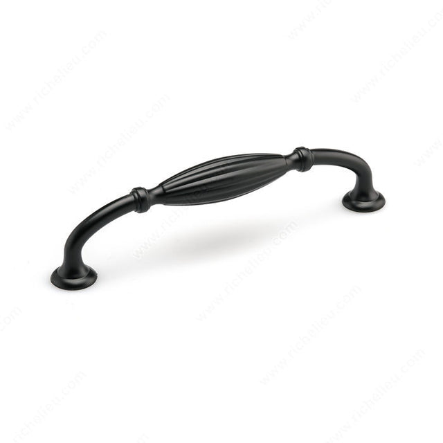 Richelieu BP80718128900 Traditional Metal Pull - 8071, Matte Black