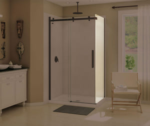 MAAX 139395-900-173-000 Halo Return Panel for 34 in. Base with Clear glass in Dark Bronze