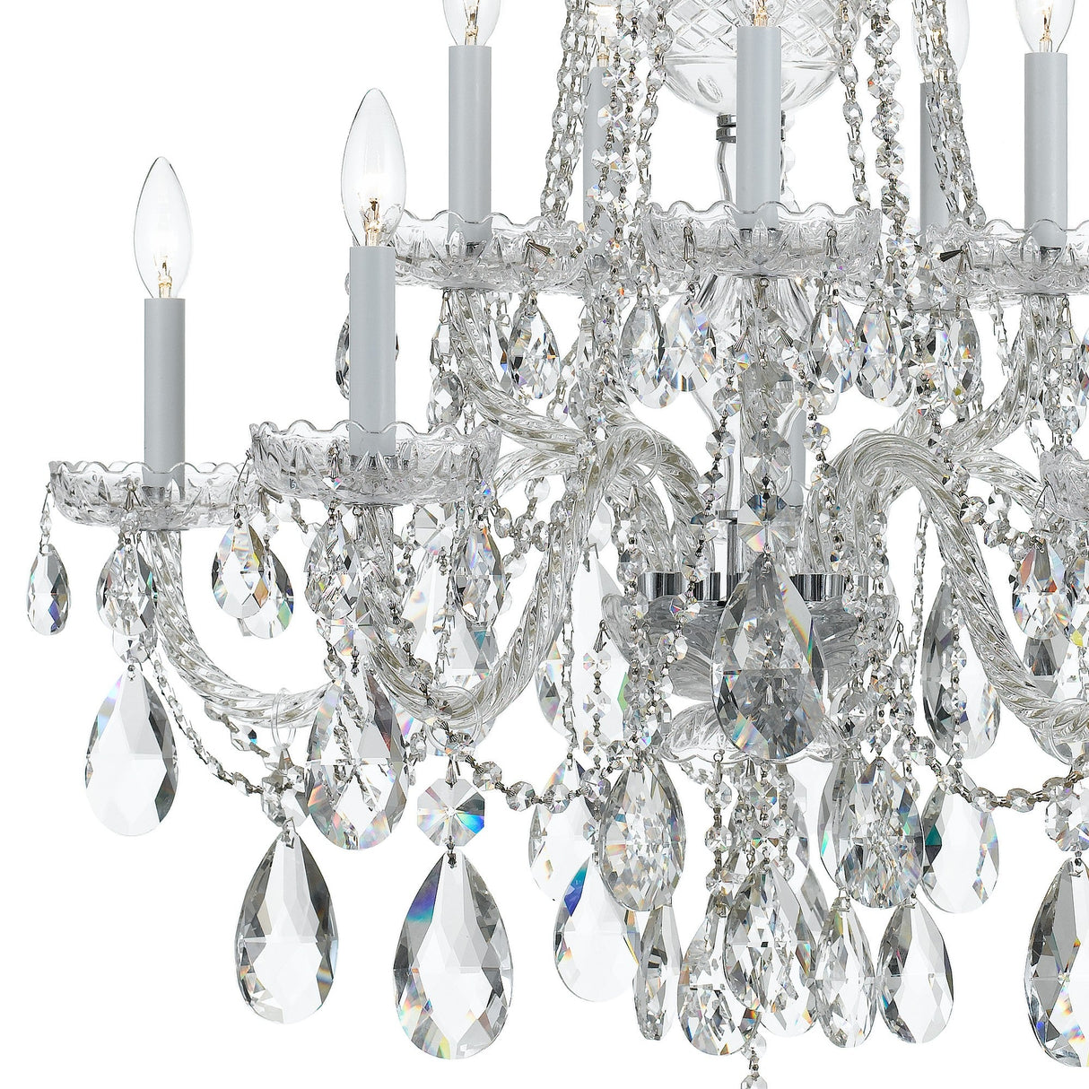 Traditional Crystal 10 Light Hand Cut Crystal Polished Chrome Chandelier 1110-CH-CL-MWP