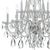 Traditional Crystal 10 Light Swarovski Strass Crystal Polished Chrome Chandelier 1110-CH-CL-S