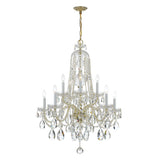 Traditional Crystal 10 Light Hand Cut Crystal Polished Chrome Chandelier 1110-CH-CL-MWP