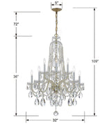 Traditional Crystal 10 Light Hand Cut Crystal Polished Chrome Chandelier 1110-CH-CL-MWP