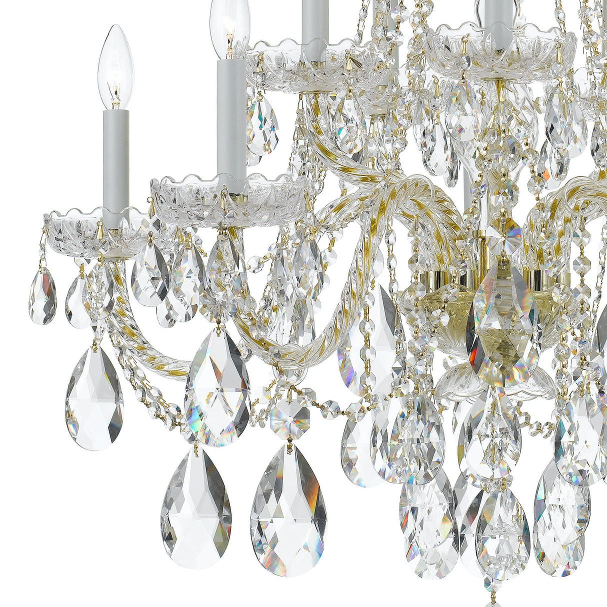 Traditional Crystal 10 Light Swarovski Strass Crystal Polished Chrome Chandelier 1110-CH-CL-S