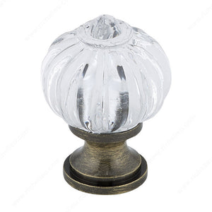 Richelieu BP4035AE11 Eclectic Acrylic and Metal Knob - 4035, Clear / Antique English
