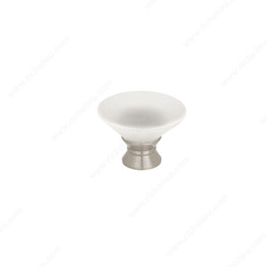 Richelieu 153019512 Modern Murano Glass Knob - 153, Frosted Clear / Brushed Nickel