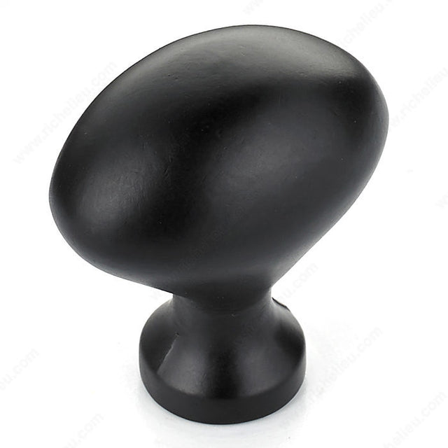 Richelieu BP4443900 Traditional Metal Knob - 4443, Matte Black, 1 5/32 in, 25/32 in