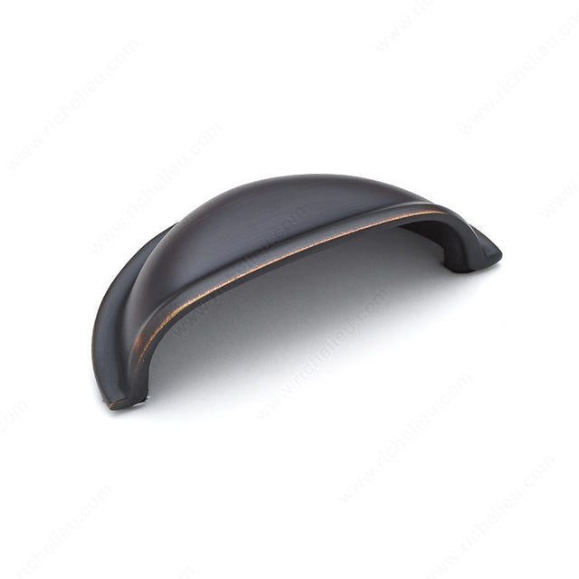 Richelieu BP30388BORB Traditional Brass Cup Pull - 3038, Brushed Oil-Rubbed Bronze