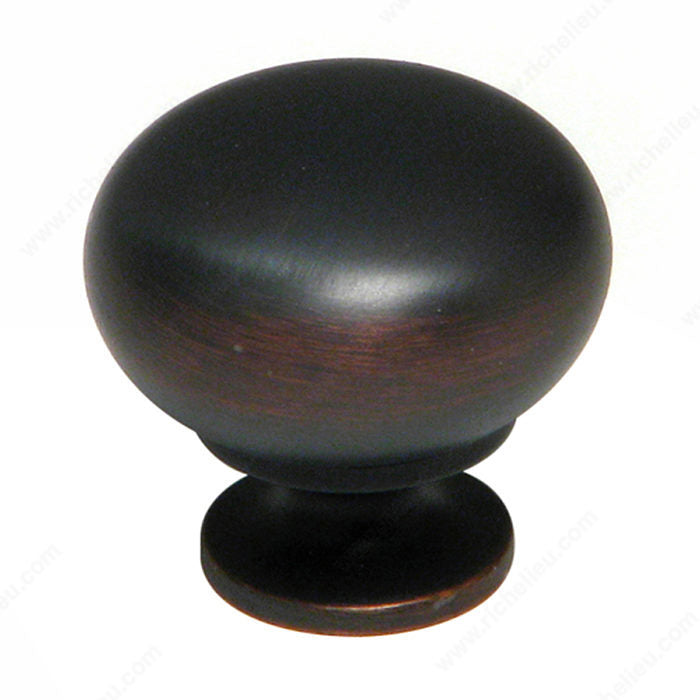 Richelieu BP4923BORB Traditional Brass Knob - 4923, Brushed Oil-Rubbed Bronze, 8/32 in (Included)