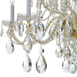 Traditional Crystal 12 Light Swarovski Strass Crystal Polished Chrome Chandelier 1112-CH-CL-S