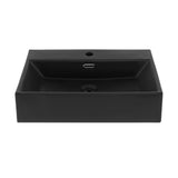 Claire 24" Rectangle Wall-Mount Bathroom Sink in Matte Black