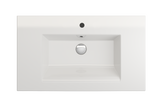 BOCCHI 1113-001-0126 Ravenna Wall-Mounted Sink Fireclay 32.25 in. 1-Hole with Overflow in White