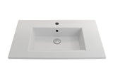 BOCCHI 1113-002-0126 Ravenna Wall-Mounted Sink Fireclay 32.25 in. 1-Hole with Overflow in Matte White