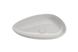 BOCCHI 1114-001-0125 Etna Vessel Fireclay 23.25 in. with Matching Drain Cover in White