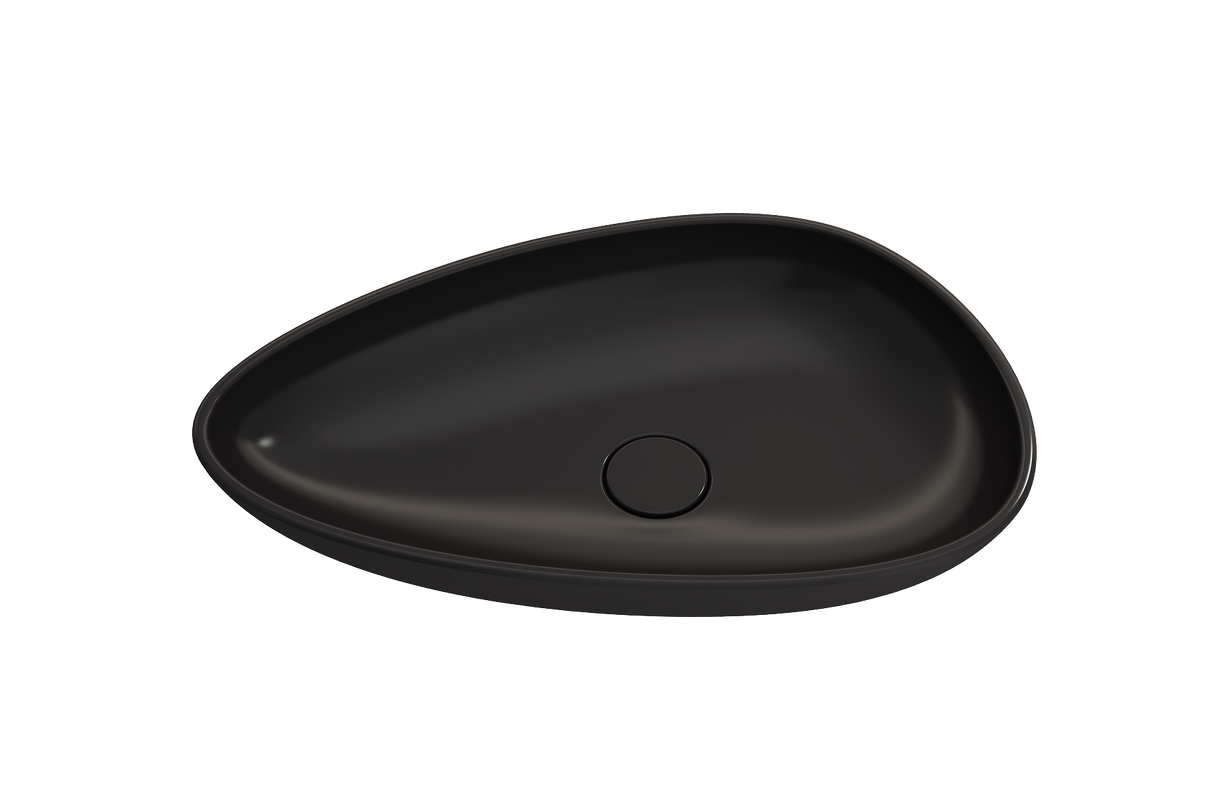 BOCCHI 1114-004-0125 Etna Vessel Fireclay 23.25 in. with Matching Drain Cover in Matte Black