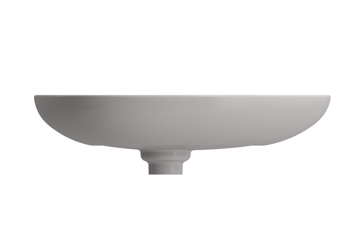 BOCCHI 1114-006-0125 Etna Vessel Fireclay 23.25 in. with Matching Drain Cover in Matte Gray