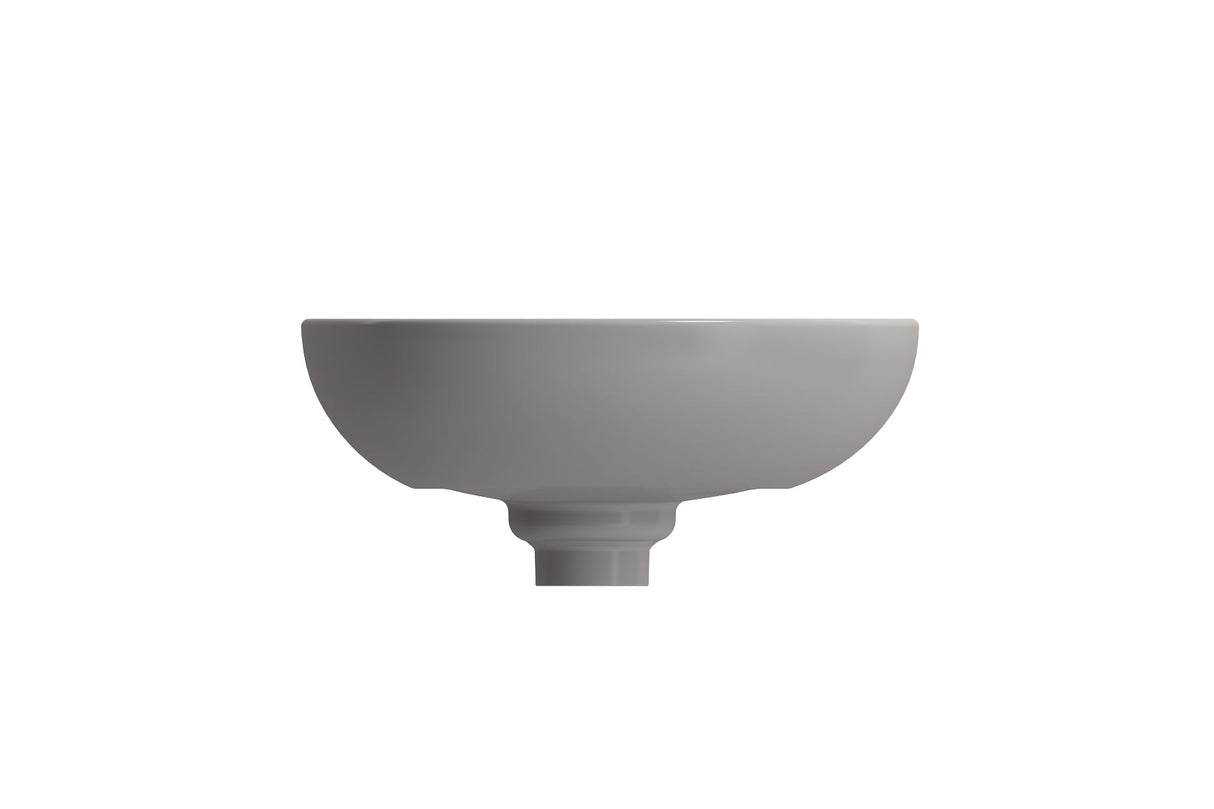 BOCCHI 1114-006-0125 Etna Vessel Fireclay 23.25 in. with Matching Drain Cover in Matte Gray