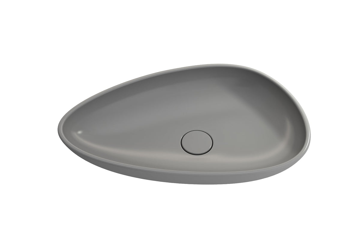 BOCCHI 1114-006-0125 Etna Vessel Fireclay 23.25 in. with Matching Drain Cover in Matte Gray