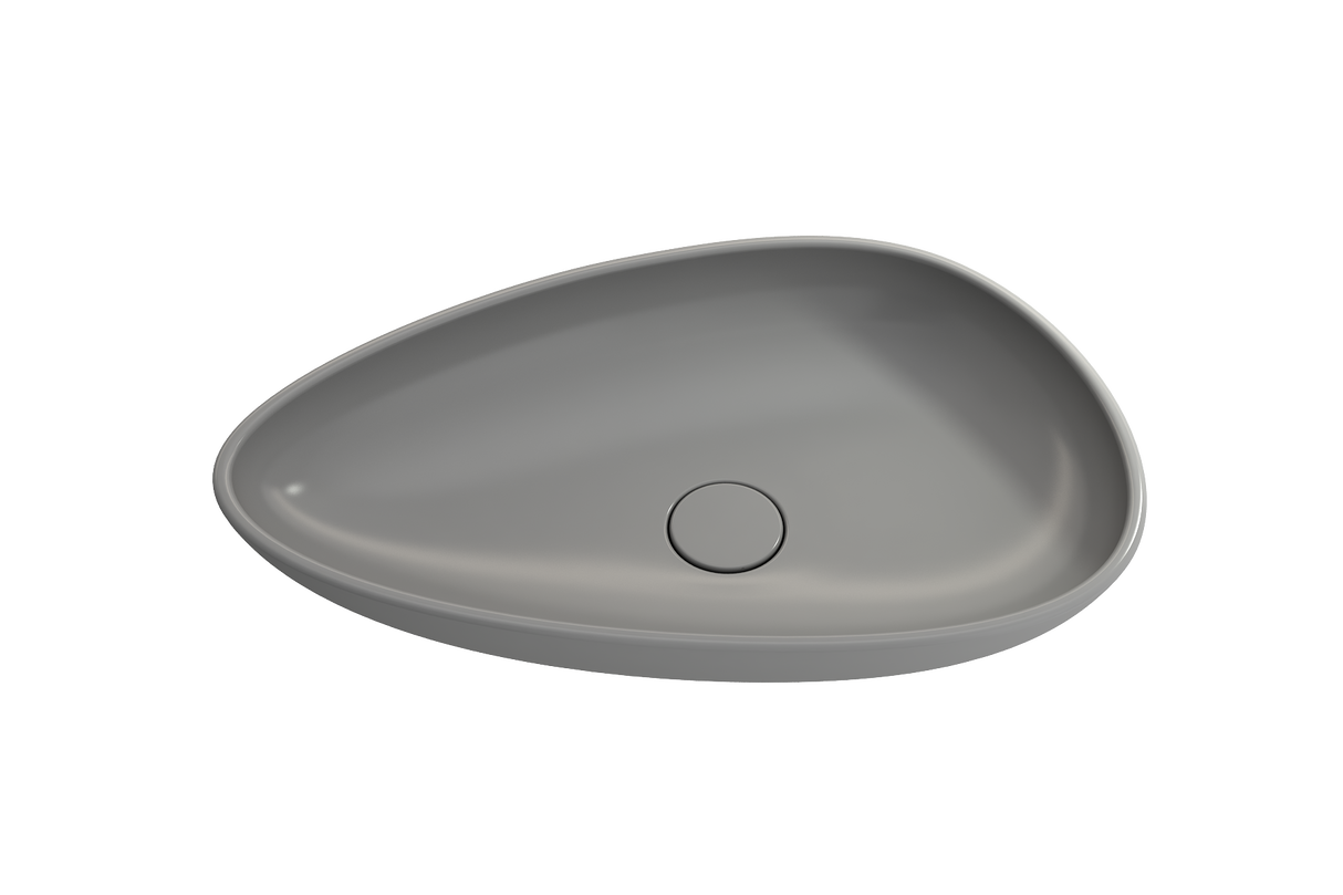 BOCCHI 1114-006-0125 Etna Vessel Fireclay 23.25 in. with Matching Drain Cover in Matte Gray