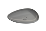 BOCCHI 1114-006-0125 Etna Vessel Fireclay 23.25 in. with Matching Drain Cover in Matte Gray