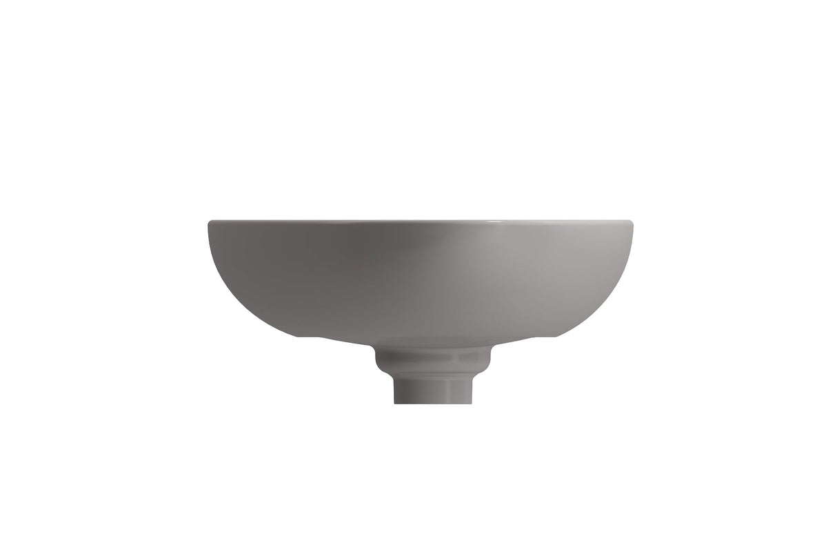 BOCCHI 1114-006-0125 Etna Vessel Fireclay 23.25 in. with Matching Drain Cover in Matte Gray