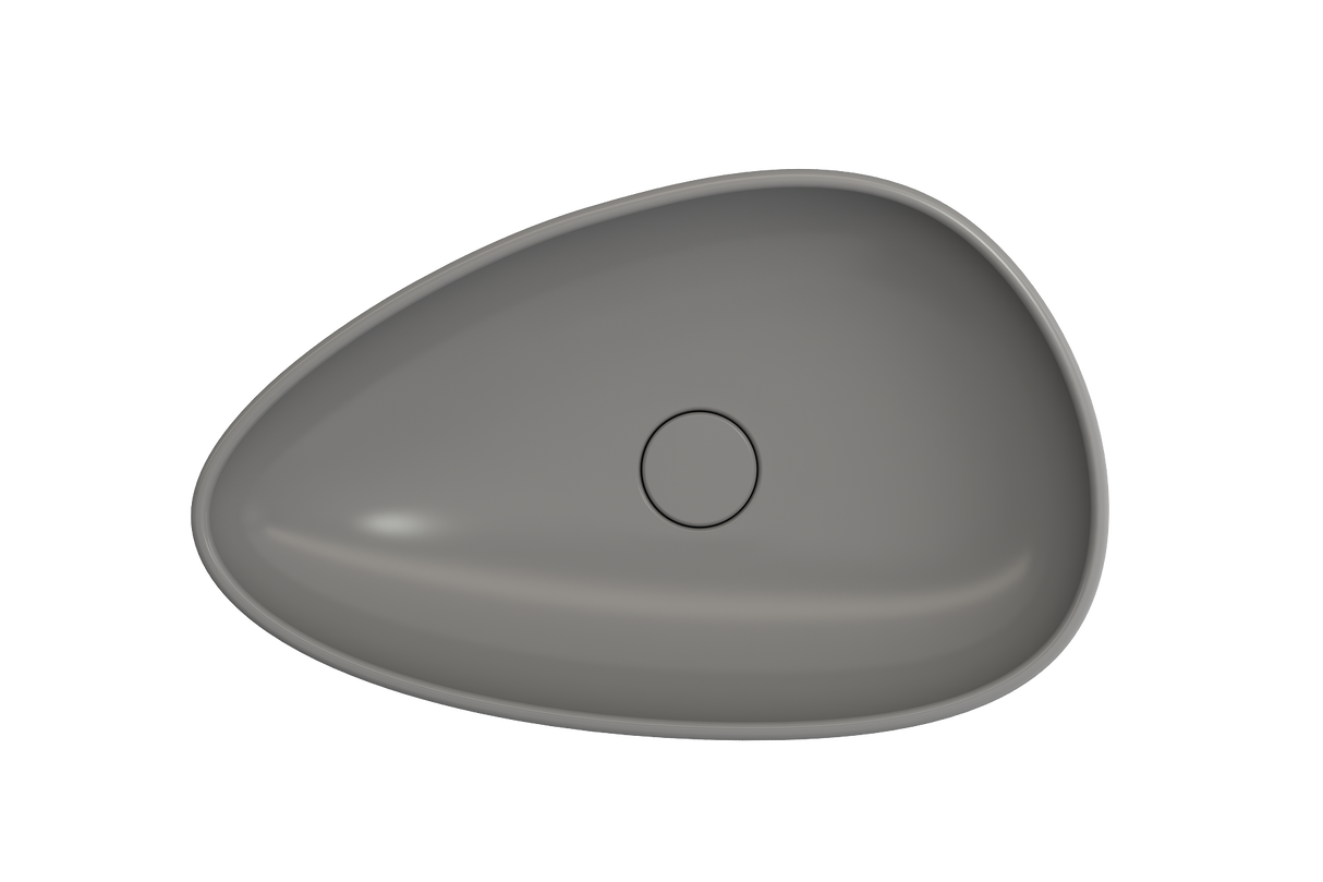 BOCCHI 1114-006-0125 Etna Vessel Fireclay 23.25 in. with Matching Drain Cover in Matte Gray