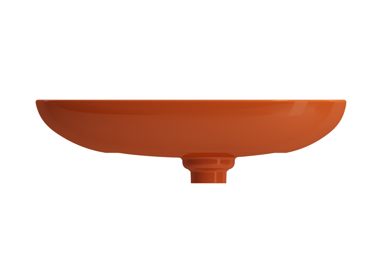 BOCCHI 1114-012-0125 Etna Vessel Fireclay 23.25 in. with Matching Drain Cover in Orange