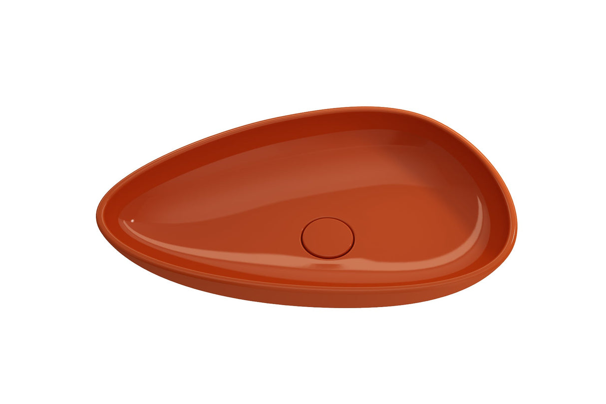 BOCCHI 1114-012-0125 Etna Vessel Fireclay 23.25 in. with Matching Drain Cover in Orange