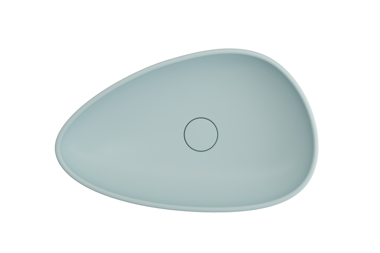 BOCCHI 1114-029-0125 Etna Vessel Fireclay 23.25 in. with Matching Drain Cover in Matte Ice Blue
