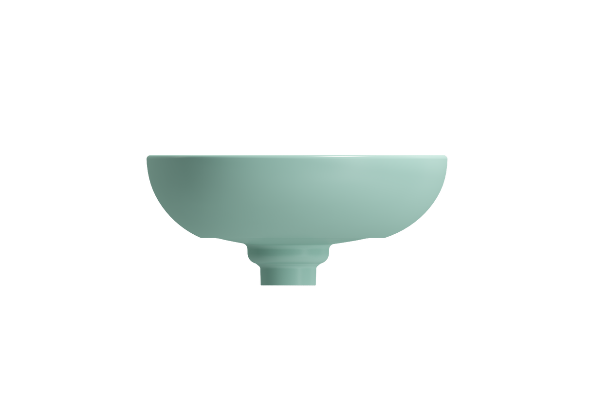 BOCCHI 1114-033-0125 Etna Vessel Fireclay 23.25 in. with Matching Drain Cover in Matte Mint Green
