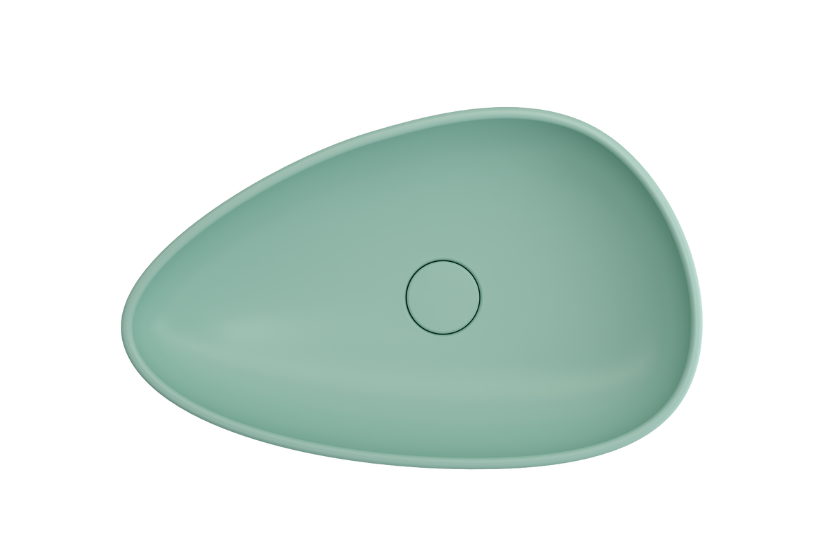 BOCCHI 1114-033-0125 Etna Vessel Fireclay 23.25 in. with Matching Drain Cover in Matte Mint Green