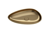 BOCCHI 1114-403-0125 Etna Vessel Fireclay 23.25 in. with Matching Drain Cover in Matte Gold