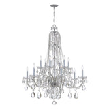 Traditional Crystal 12 Light Hand Cut Crystal Polished Chrome Chandelier 1114-CH-CL-MWP