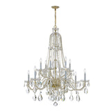 Traditional Crystal 12 Light Hand Cut Crystal Polished Chrome Chandelier 1114-CH-CL-MWP