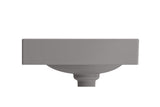 BOCCHI 1115-006-0125 Etna Wall-Mounted Sink Fireclay 35.5 in. with Matching Drain Cover in Matte Gray