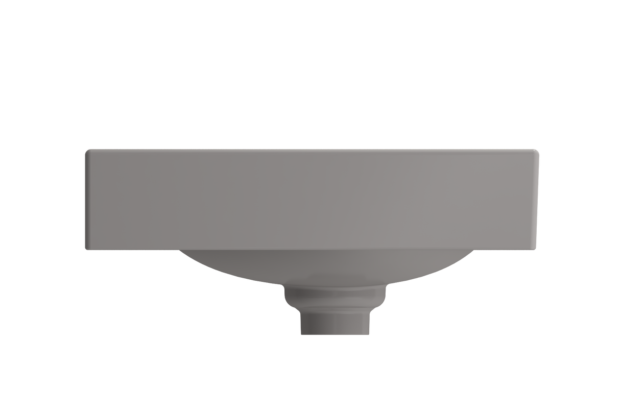 BOCCHI 1115-006-0125 Etna Wall-Mounted Sink Fireclay 35.5 in. with Matching Drain Cover in Matte Gray