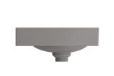 BOCCHI 1115-006-0125 Etna Wall-Mounted Sink Fireclay 35.5 in. with Matching Drain Cover in Matte Gray