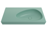 BOCCHI 1115-033-0125 Etna Wall-Mounted Sink Fireclay 35.5 in. with Matching Drain Cover in Matte Mint Green