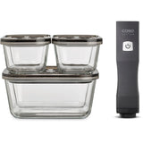 Caso 11177-2-KIT 3 Piece Food Storage Containers (2-16oz containers, 1-1.5 Qt container)