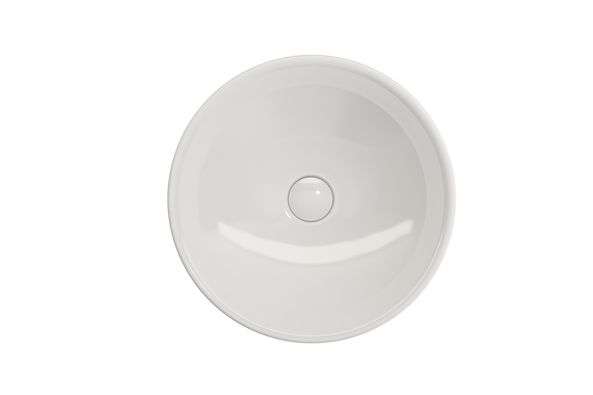 BOCCHI 1120-001-0125 Venezia Vessel Fireclay 15.75 in. with Matching Drain Cover in White