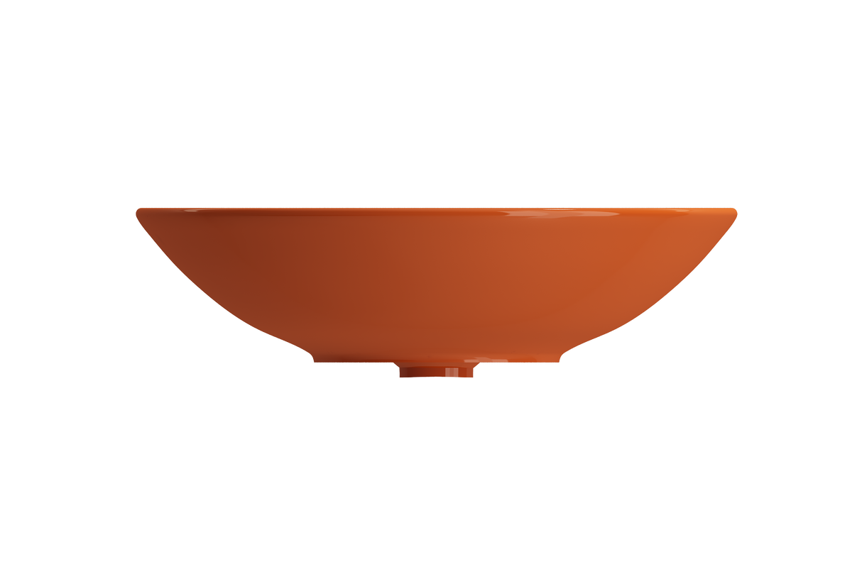 BOCCHI 1120-012-0125 Venezia Vessel Fireclay 15.75 in. with Matching Drain Cover in Orange