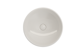 BOCCHI 1120-014-0125 Venezia Vessel Fireclay 15.75 in. with Matching Drain Cover in Biscuit