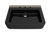 BOCCHI 1123-005-0127 Parma Wall-Mounted Sink Fireclay 25.5 in. 3-Hole with Overflow in Black