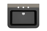 BOCCHI 1123-005-0127 Parma Wall-Mounted Sink Fireclay 25.5 in. 3-Hole with Overflow in Black