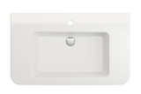 BOCCHI 1124-001-0126 Parma Wall-Mounted Sink Fireclay 33.5 in. 1-Hole with Overflow in White